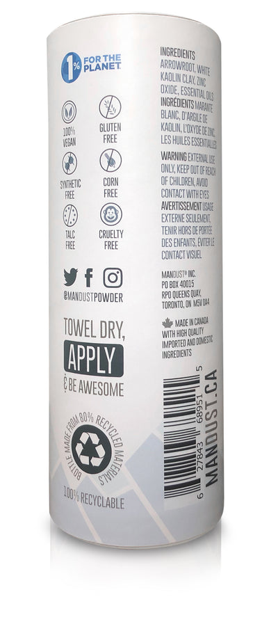 MANDUST All Natural Talc-Free and Corn-Free Body Powder